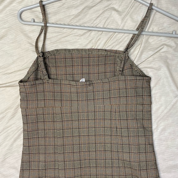 GARAGE TAN PLAID BODYCON MINI DRESS - Picture 9 of 9